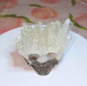 Quartz Raw Crystal Skull Carving